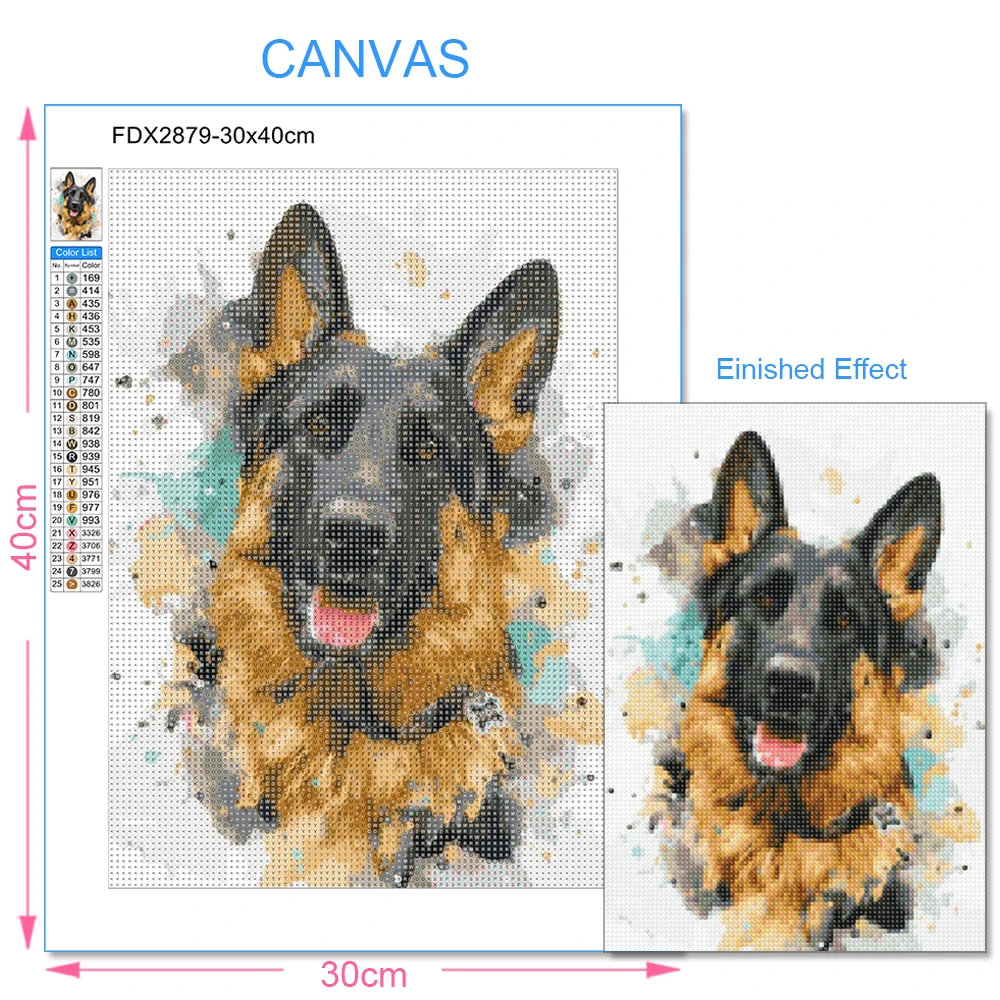 Watercolor Series Animal Diamond Painting Dog Picture Diamond Mosaic Embroidery Suitable for DIY Home Decoration Hobbies Gifts