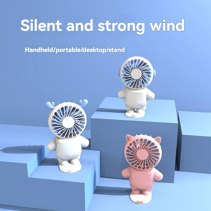 Kitty portable Mini small fan Student handheld small fan influencer desktop USB