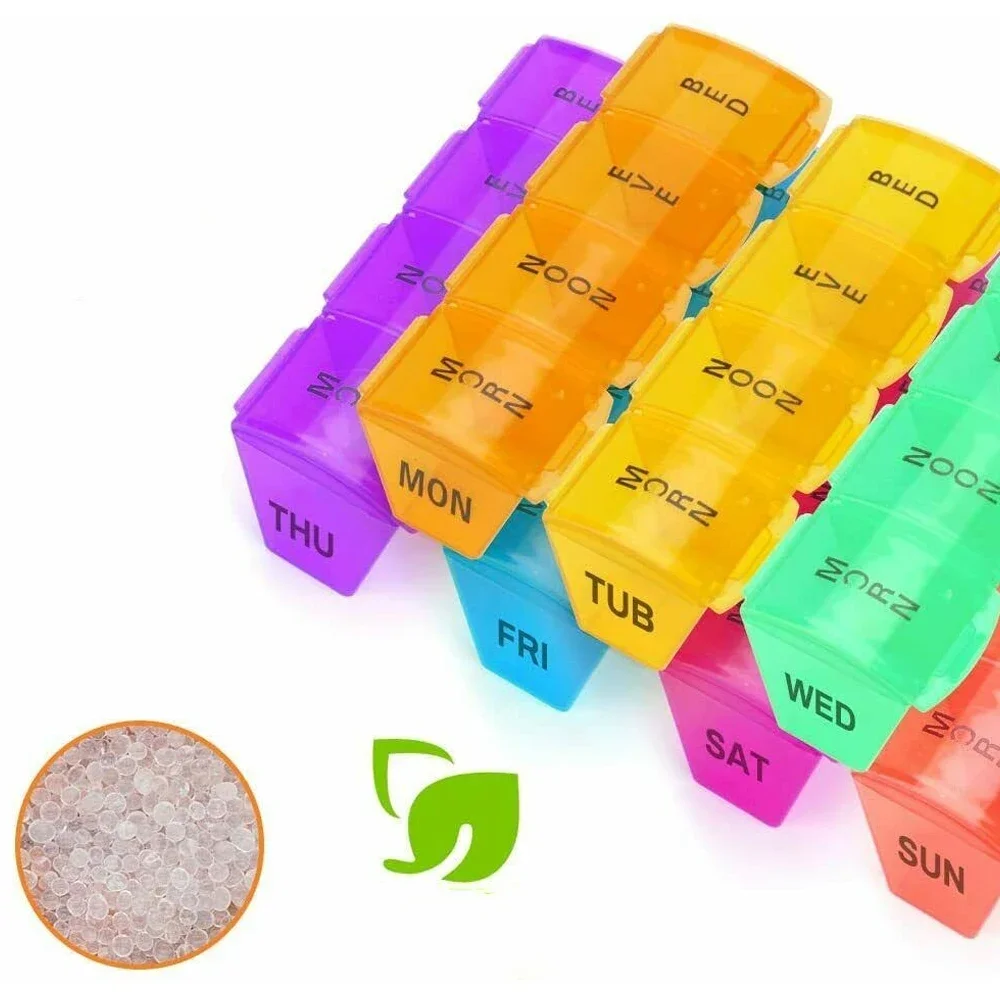 1PCS Weekly Pill Organizer 4 Times a Day, 7 Day Pill Cases,Large Portable Pill Box Medicine Organizer for Pills Vitamin Fish Oil