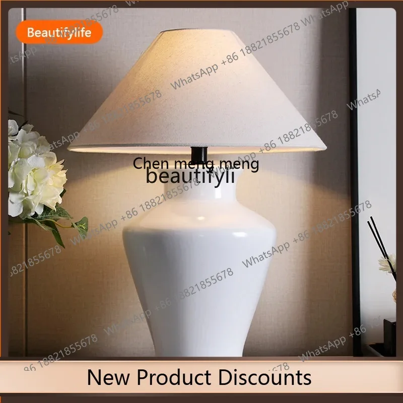 X  F109 Retro, pottery pot desk lamp, bedroom bedside living room tea room, homestay and villa soft decoration