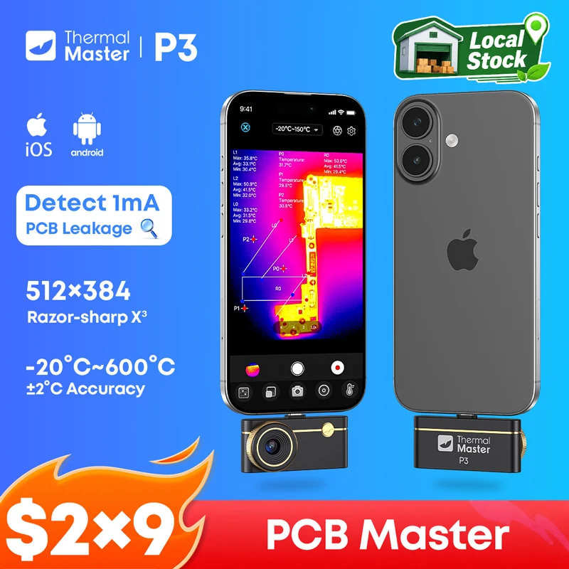 (Android Y Iphone) Cámara Térmica P3 Tipo C Para Reparación De Electrónica 512 × 384 Lente Macro Ajustable 600 ℃ Cámara De Imágenes Térmicas Usb — -52%, 454.34€ Coupon, from 419.39€ – 52% descuento – €419.39