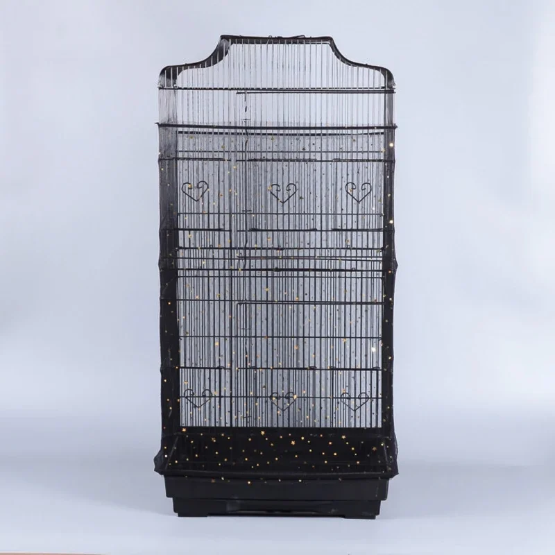 Bird Cage Covers Easy Cleaning Mesh Seed Catcher Guard Bird Cage Net Shell Skirt Dust-proof Airy Mesh Parrot Cage Cover