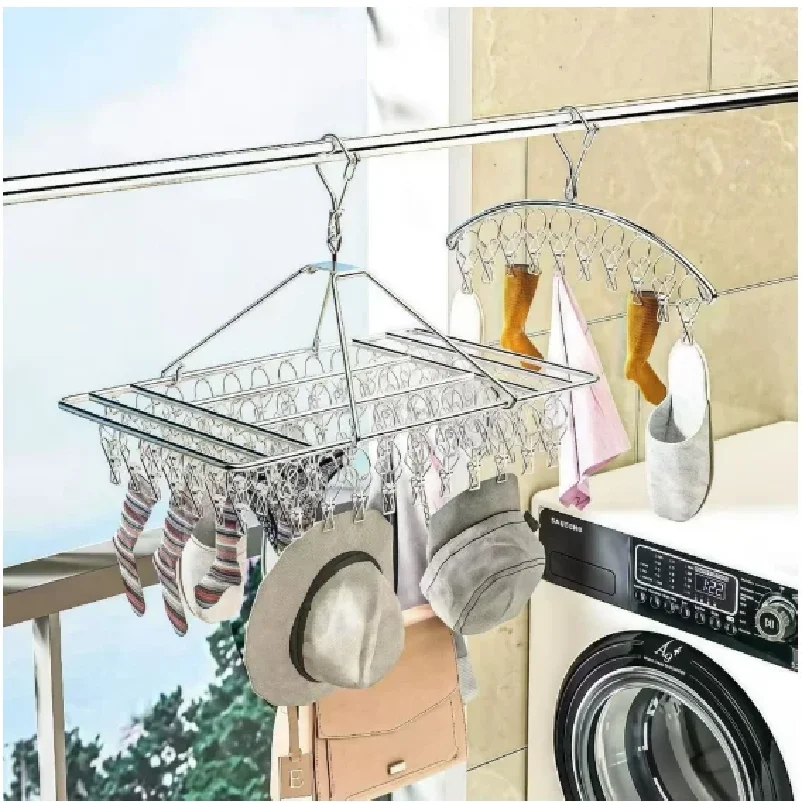 40 pinces à linge en inox, pratiques et rétractables