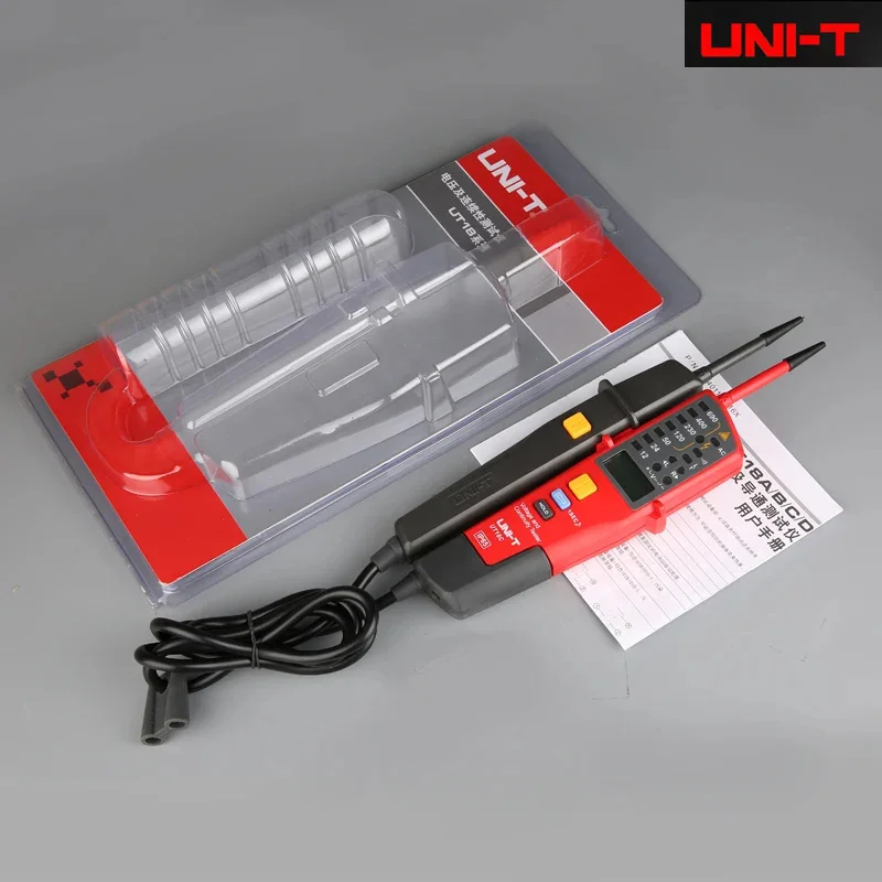 UNI-T Voltage Testers  Phase Sequence Continuity Voltage Detector LCD Display Auto Range IP65 Waterproof Meter UT18C UT18D UT15C