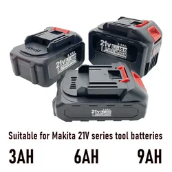 マキタ21vシリーズ9Ah, 6Ah, 3Ah用の耐久性のあるリチウム電池,電動ドリル,ドライバー,高圧水鉄砲,電動工具