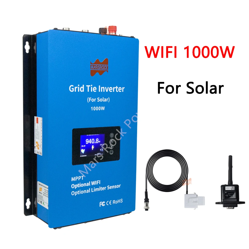 1000W Solar Microinverter 24V 48V On Grid Tie Limiter Sensor Wifi MPPT Micro inverter95-265VAC Pure Sine Wave For Solar Panel