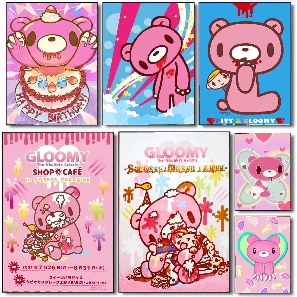 Cartoon G-gloomy Bear Poster Wall Art Printed Decor Sticker Stylish Home Gift for Living Room Bedroom Corridor Cafe