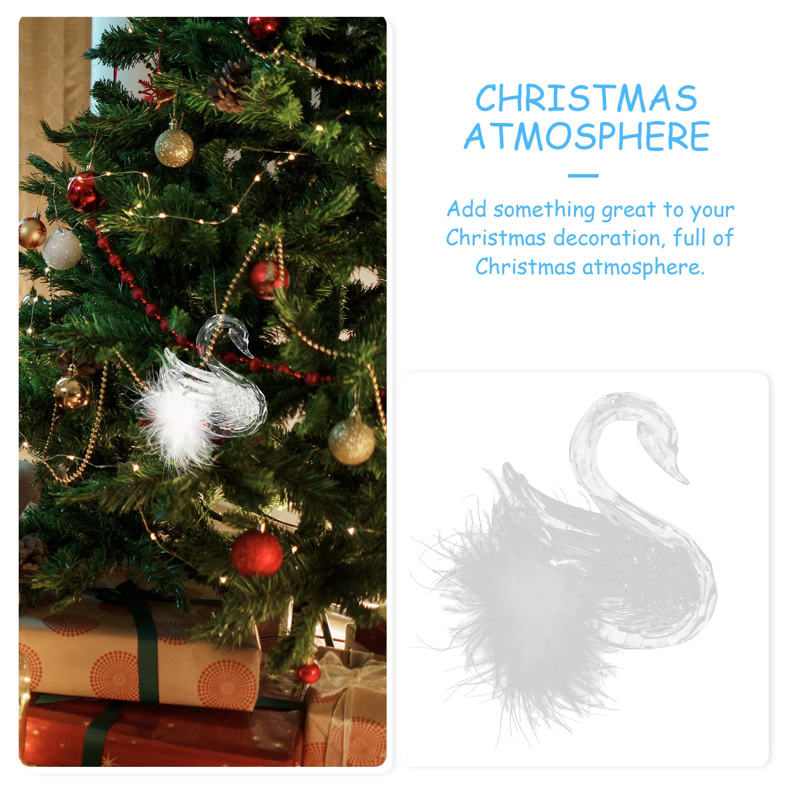 

Hanging Swan Decoration Christmas Tree Decorations Ornaments Artificial White