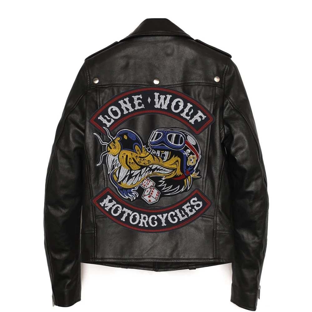 Lone wolf Iron On jacket backpacks  motorcycle patches individuality Fabric badge DIY Decorative fabric patch