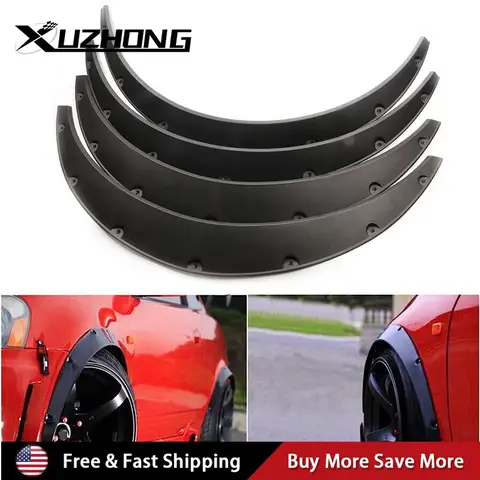 Universal Car Truck Wheel Fender Flares Cover Wide body Kit wheel arches Black