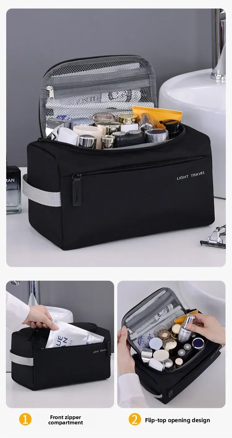 Neue tragbare Kulturtasche, 3-teiliges Set, unverzichtbar für Reisen, multifunktionale Herren-Kosmetiktasche, Kosmetik-Organizer, wasserdichte Aufbewahrungstasche – Detail 11