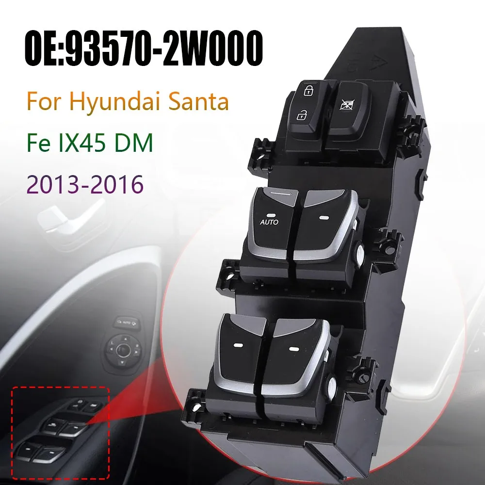 

Для Hyundai Santa Fe IX45 DM 2013 2014 2015 2016, передний левый электрический переключатель стеклоподъемника, кнопка управления автомобильными аксессуарами