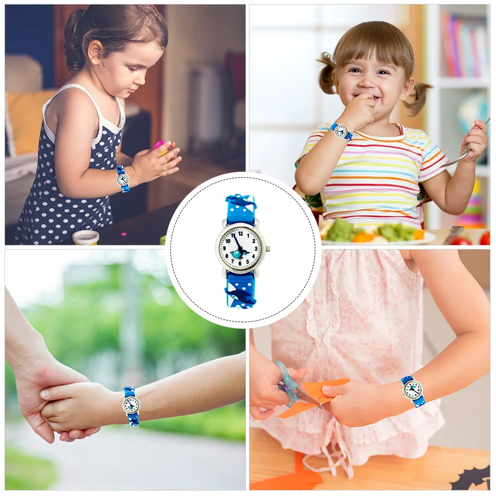 Dolphin Cartoon Big Dial Waterproof Cartoon For Gift Student Dolphin Pattern Learning Watch