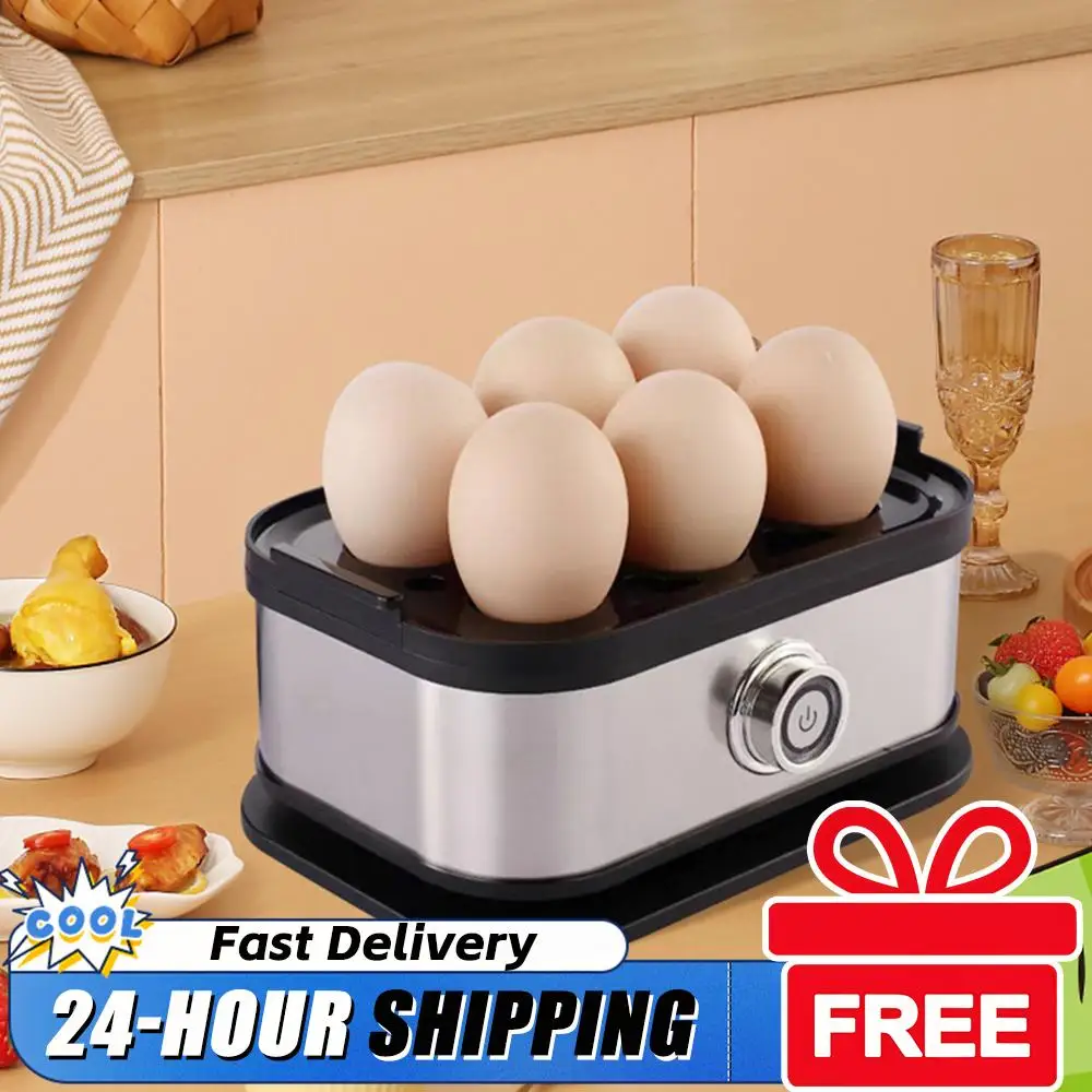 

Electric Egg Cooker Vegetable Steamer w/ Auto Shut-Off Food Steamer 6-Egg Capacity Egg Poacher Stainless Steel Rapid Egg Cooker
