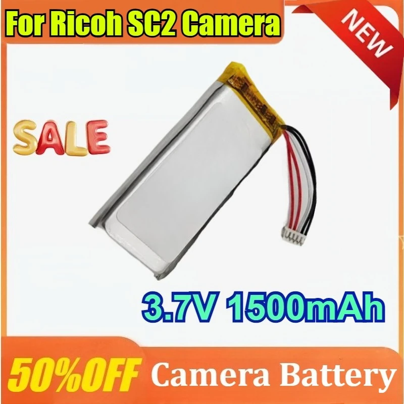

3.7V 1500mAh Battery For Ricoh SC2 Camera Li-Polymer Rechargeable Pack Replacement FT822457P Batteries 5 Wires