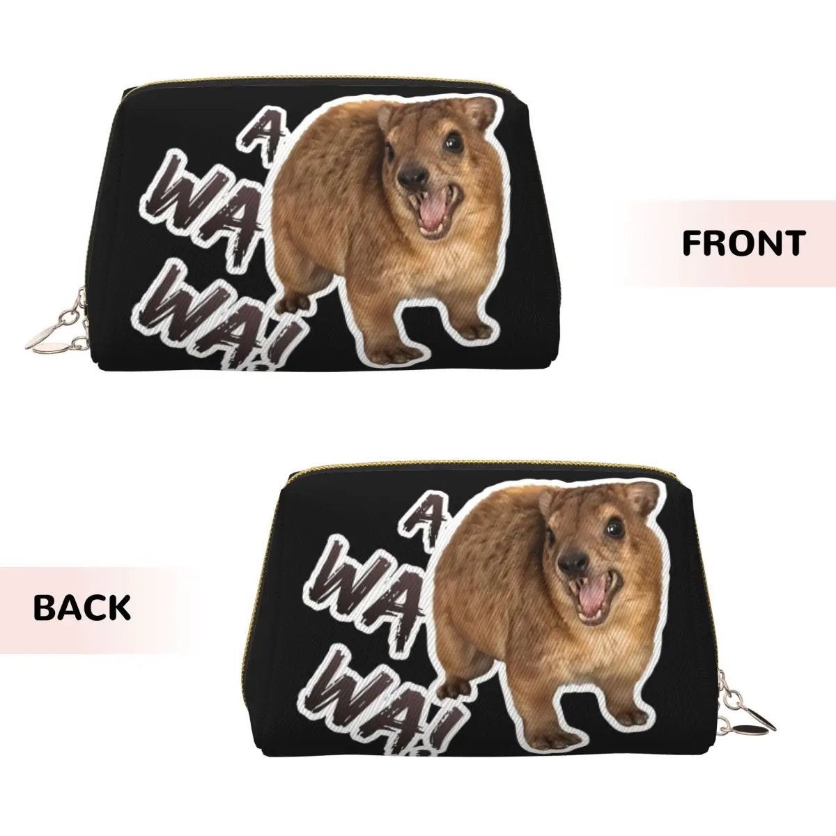 Awawa Angry Screaming Rock Hyrax Women Cosmetic Bags Travel Makeup Organizer Pouch Toiletry Storage Dopp Kit Box