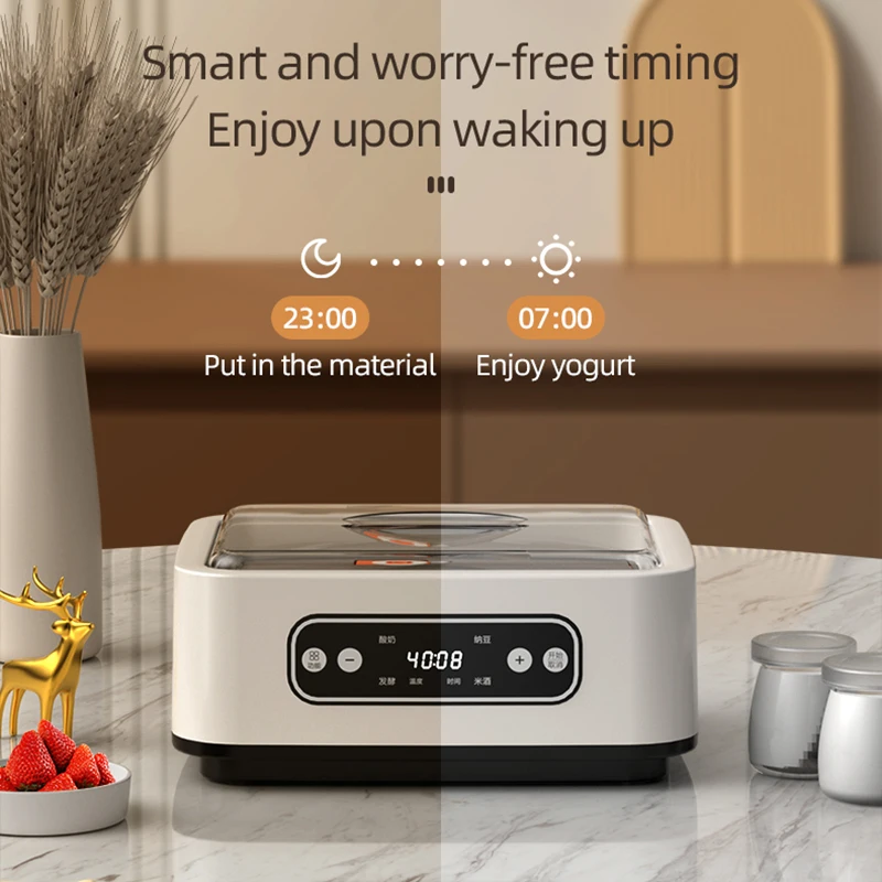110 فولت/220 فولت التلقائي صانع الزبادي المهنية قابل للتعديل درجة الحرارة الوقت صانع زبادي متعدد الوظائف الآيس كريم صانع بودنغ