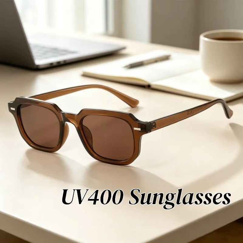 Unisex New Fashion Square Frame HD Ultralight UV400 Sunglasses Street Style Outdoor Driving High Quality Anti-UV Sun Eyeglasses