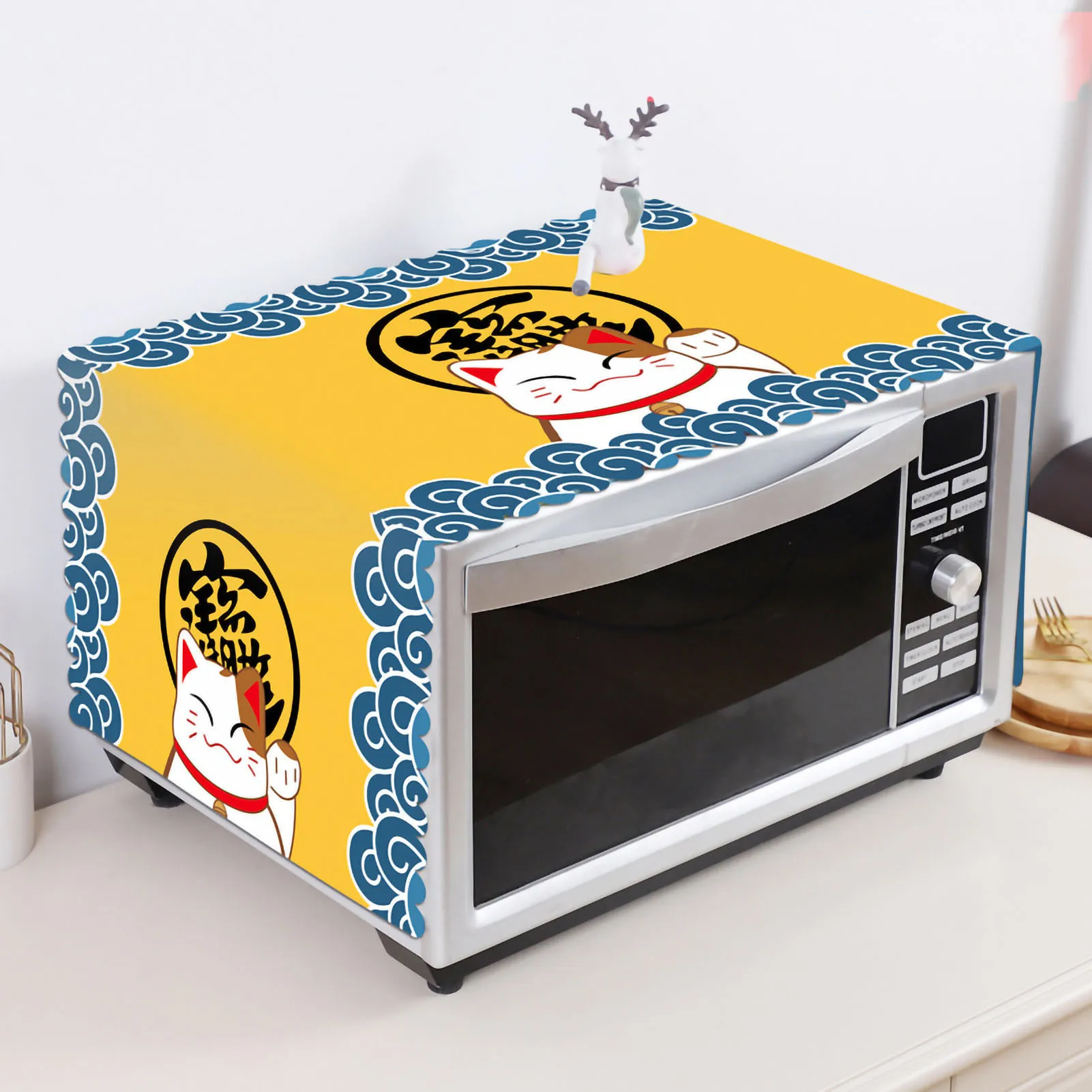 35x100cm Universal Microwave Cover Cloth Cute Oven Dustproof Shield Nordic Style Simple Oil Proof Parts