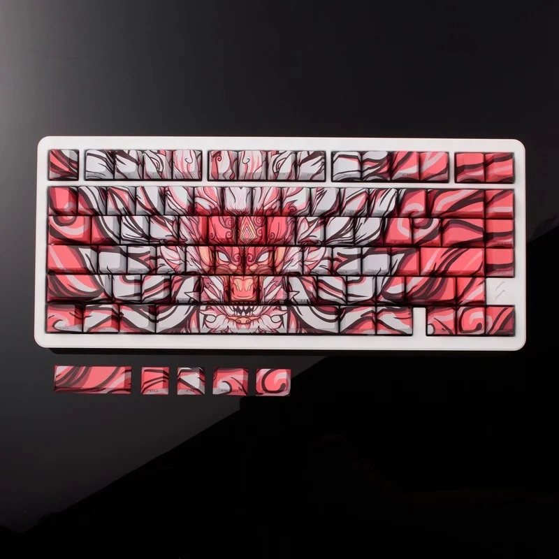 Imagem -02 - Mulheres Dragão Tema Keycap Cereja Perfil Pbt Sublimação Térmica Teclado Mecânico Jogo de Anime Estilo Chinês 134key