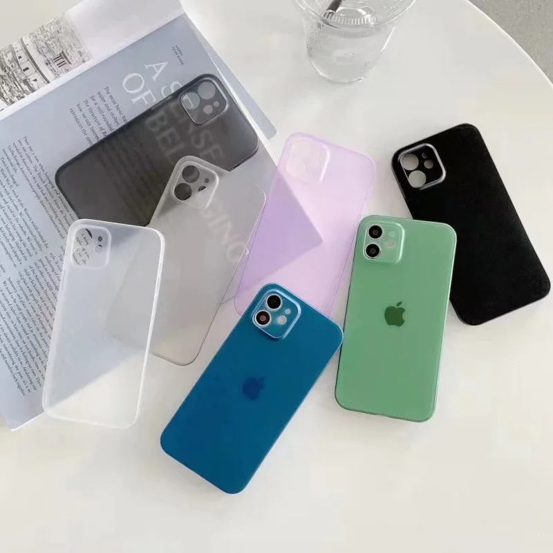 Ultra-thin PP Hard Shell Frosted Anti-fall Phone Case For iphone 11 12 13 mini 14 15 Pro Max 15 Plus Protective Cover Cases