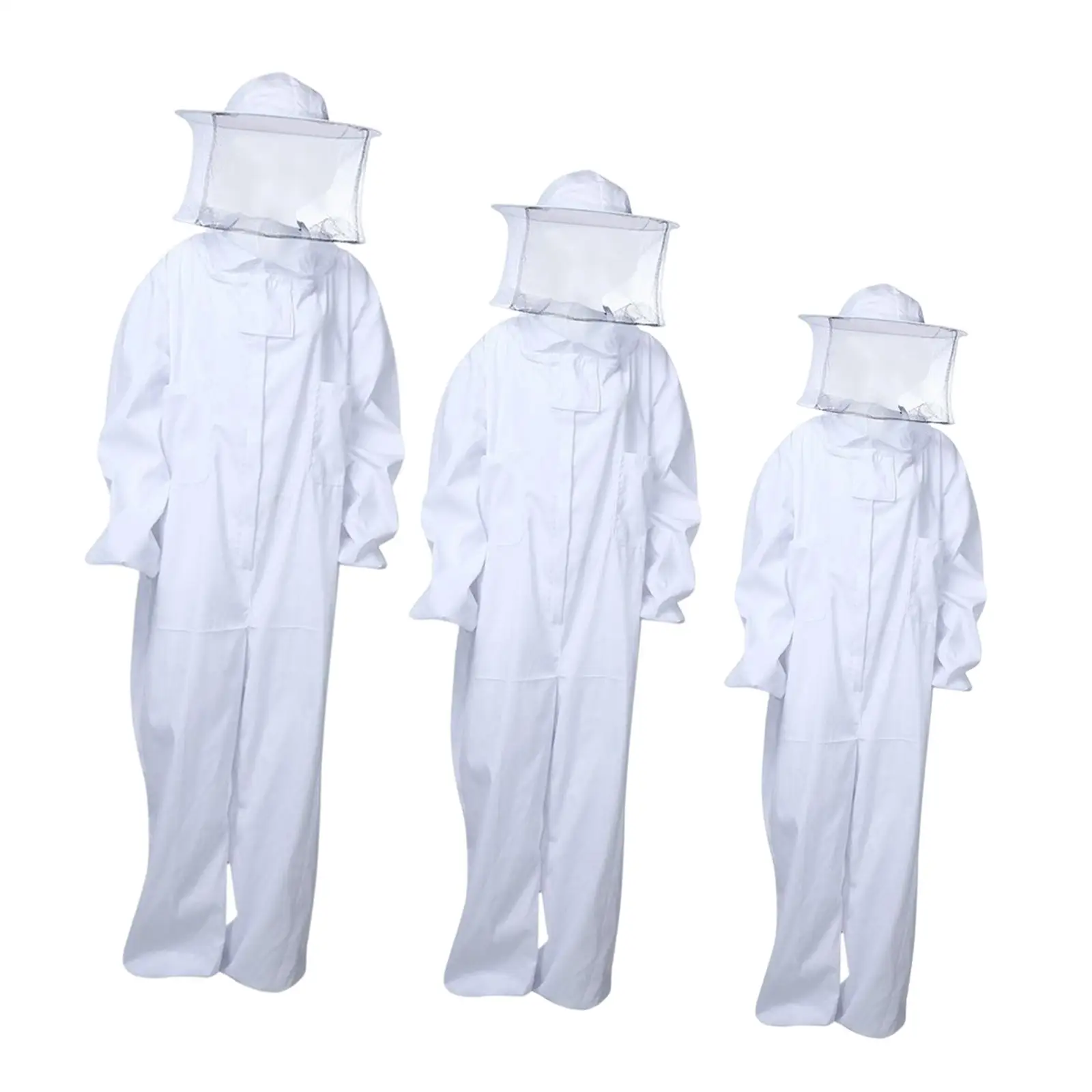 Comfortable Bee Suit & Fencing Veil Hood Elastic Cuffs Beekeeping Smock Protective Suit for Beginner Commercial Beekeepers