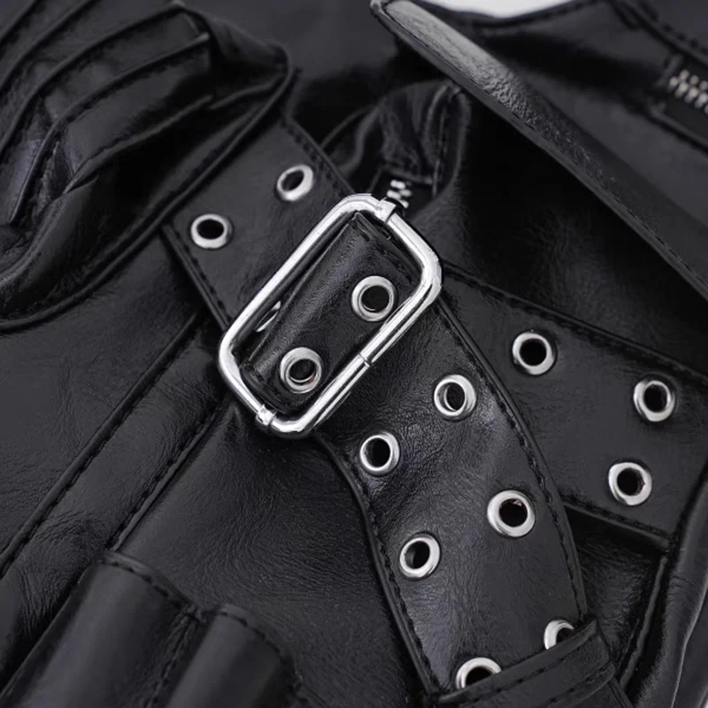 2024 Motorcycle Rivet Underarm Bag Casual Punk Multi Pocket Tote package PU leather Men\'s Women\'s Single Shoulder Crossbody Bag