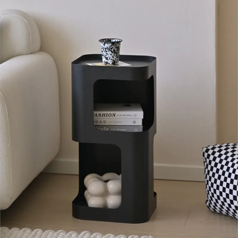 MOMO Living Room Iron Side Table Sideboard Next To The Sofa Measured Sideboard Shelves Black Mini Corner Table Creative