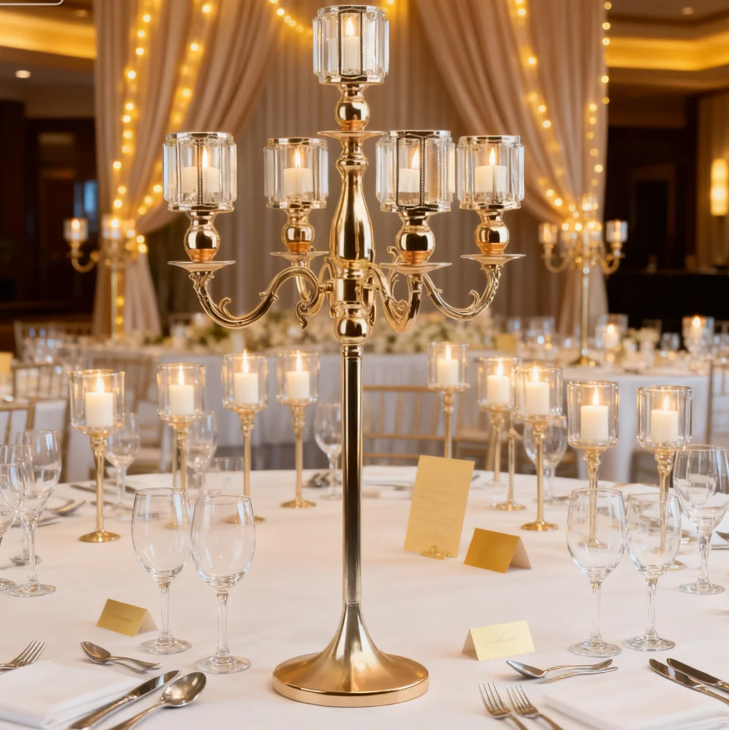 

4 шт./8 шт., 100 см, металлические канделябры, хрустальные подсвечники, 5 подлокотников, подсвечник для свадебного стола, центральная подставка для столба, дорога