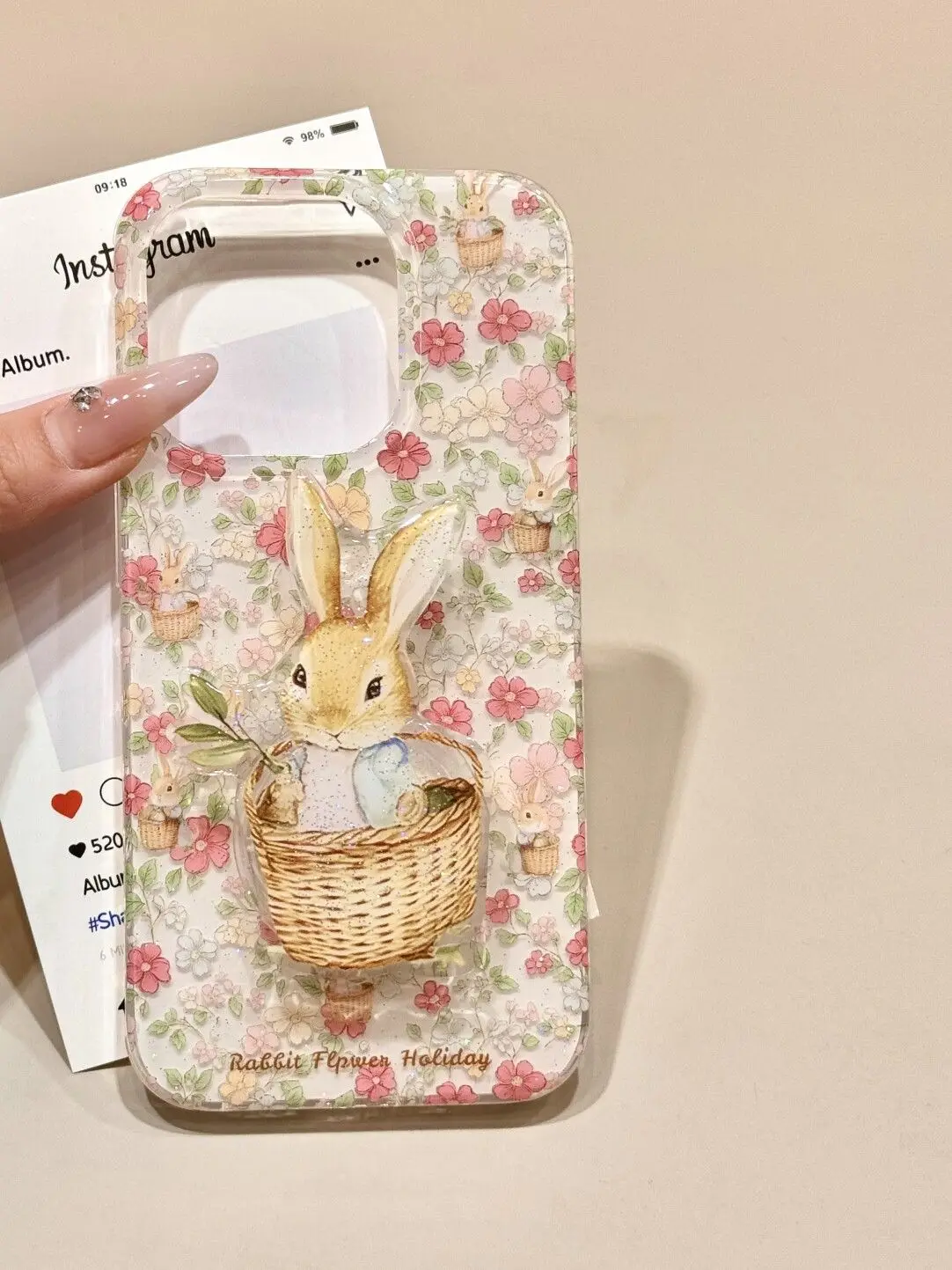 Floral rabbit stand Phone Cases For Samsung galaxy s25 s24 s24plus s24ultra s23 s22 s21 s21fe s23fe s20 s20fe Case