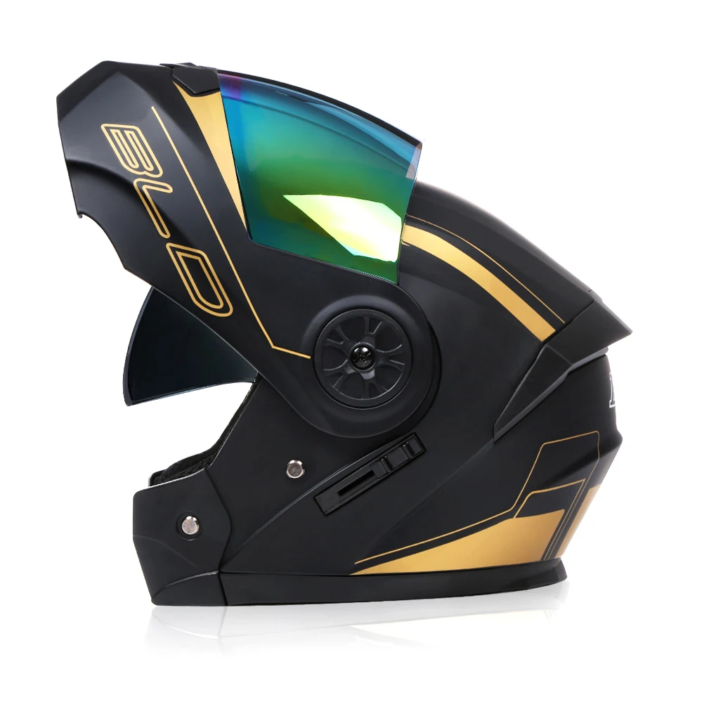 2022 Flip Up Dual Objektiv Motorrad Helm Motorrad Modulare Motocross Moto Crash Full Face Helme Unisex Winter Reiten Zubehör