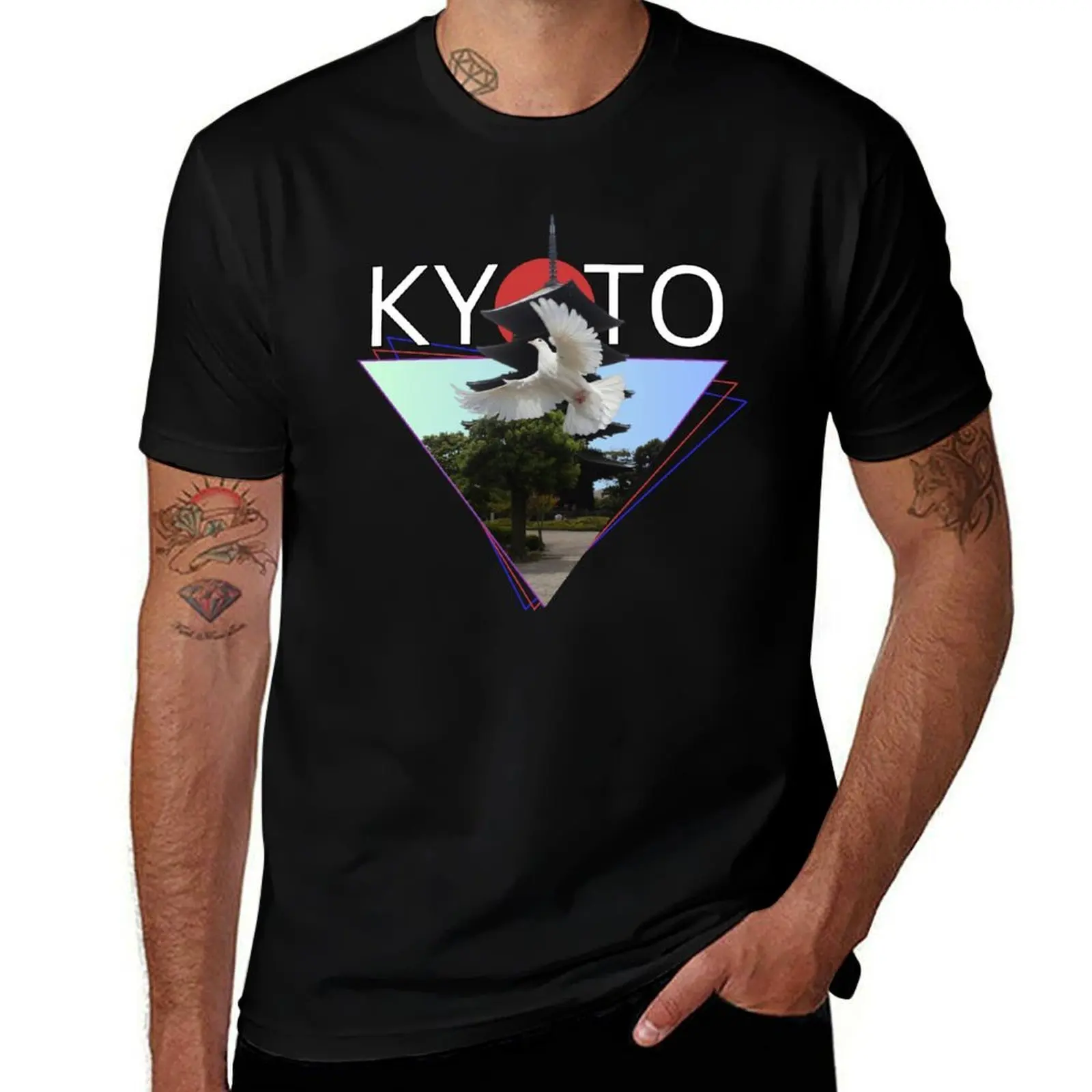 

Kyoto Pagoda with Peace Dove T-Shirt heavyweights essential t shirt kawaii clothes funny shirt cotton plain white t shirts men