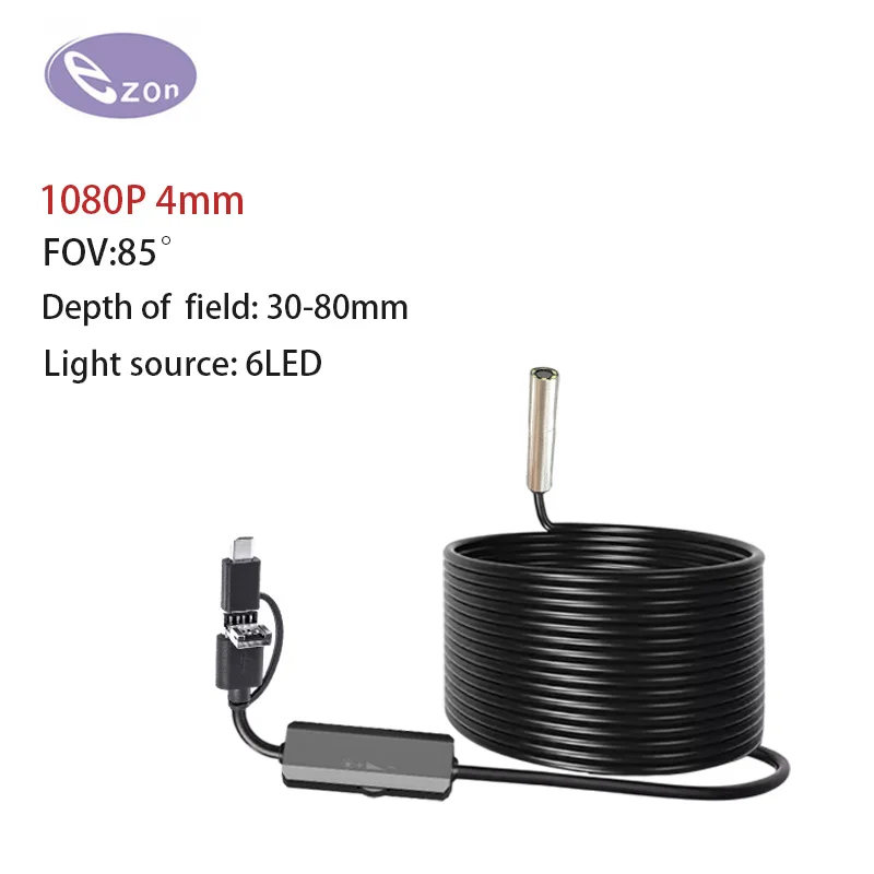 4 مللي متر 1080P 3in1 عدسة واحدة أداة فحص بالمنظار كاميرا الأنابيب المنظار لنظام أندرويد الهاتف الذكي المحمول سيارة #1