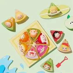 POP BEAN Fruit Platter Series Mini Doll Skullpanda PinoJelly Labubu Pucky Cute Action Figures Trendy Toys Summer Juice Figurine