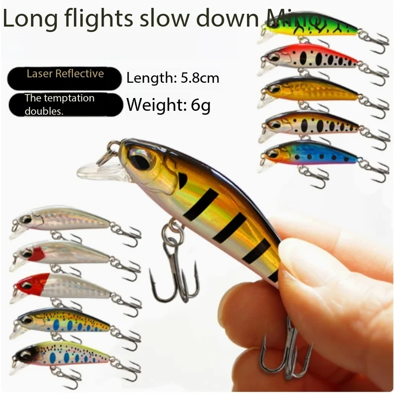 

New Water Drop Eye Minnow Lure 6g Slow Sinking Long Cast Artificial Bait For Bass Pike Freshwater Saltwater Fishing