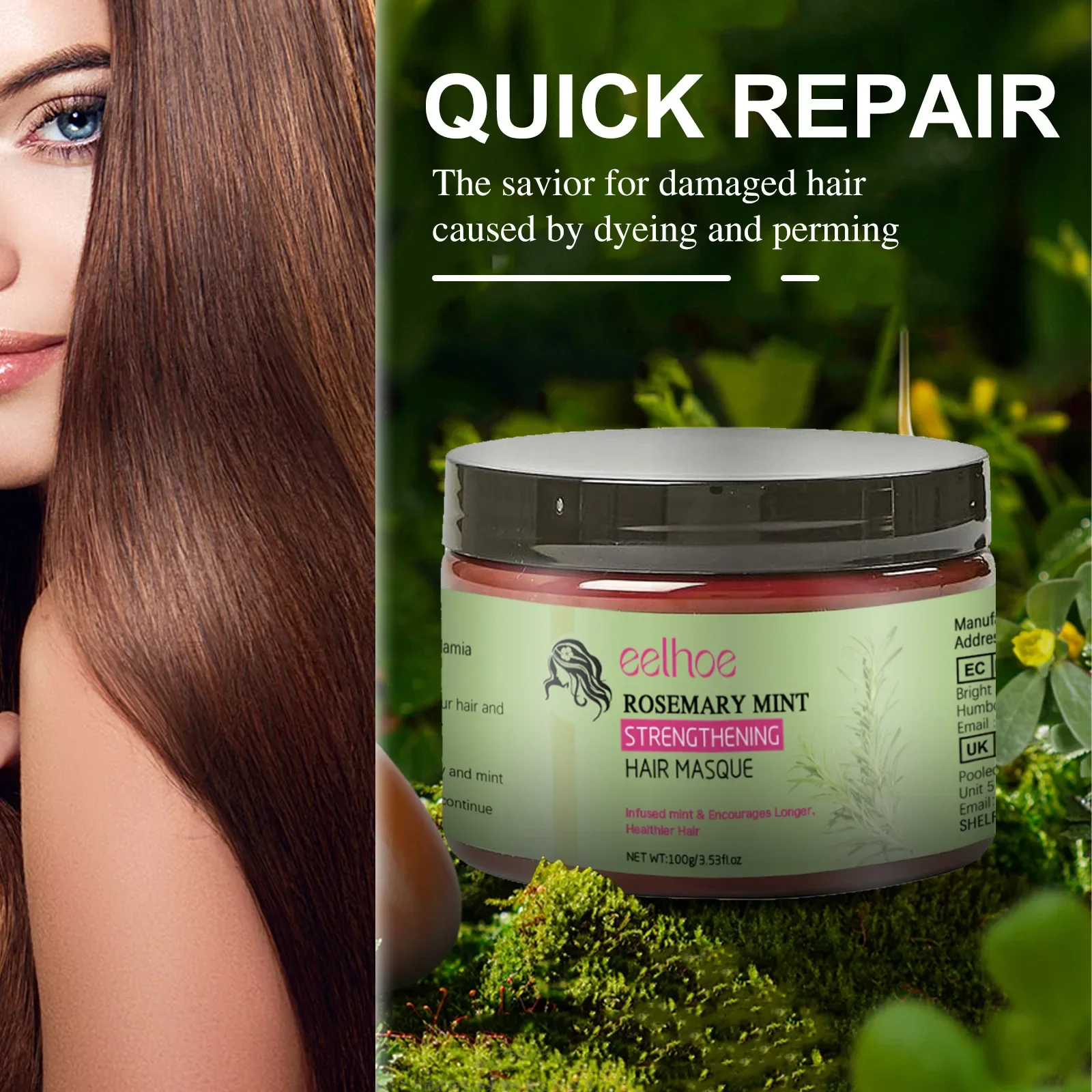 EELHOE Rosemary Hair Mask Deeply Nourishes and Smoothes Hair Repairs Dry and Frizzy Hair and Takes Care of Voluminous Hairs