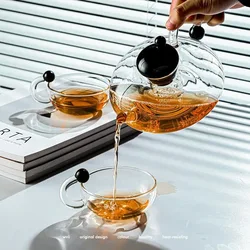 Set da tè in vetro resistente al calore in vetro borosilicato Set da tè inglese teiera in stile scandinavo accessori per la tavola da tè Tea Brewer