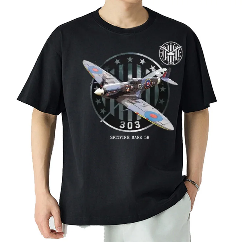 

WWII RAF Supermarine Spitfire Fighter T-Shirt 100% Cotton O-Neck Summer Short Sleeve Casual Mens T-shirt Size S-3XL