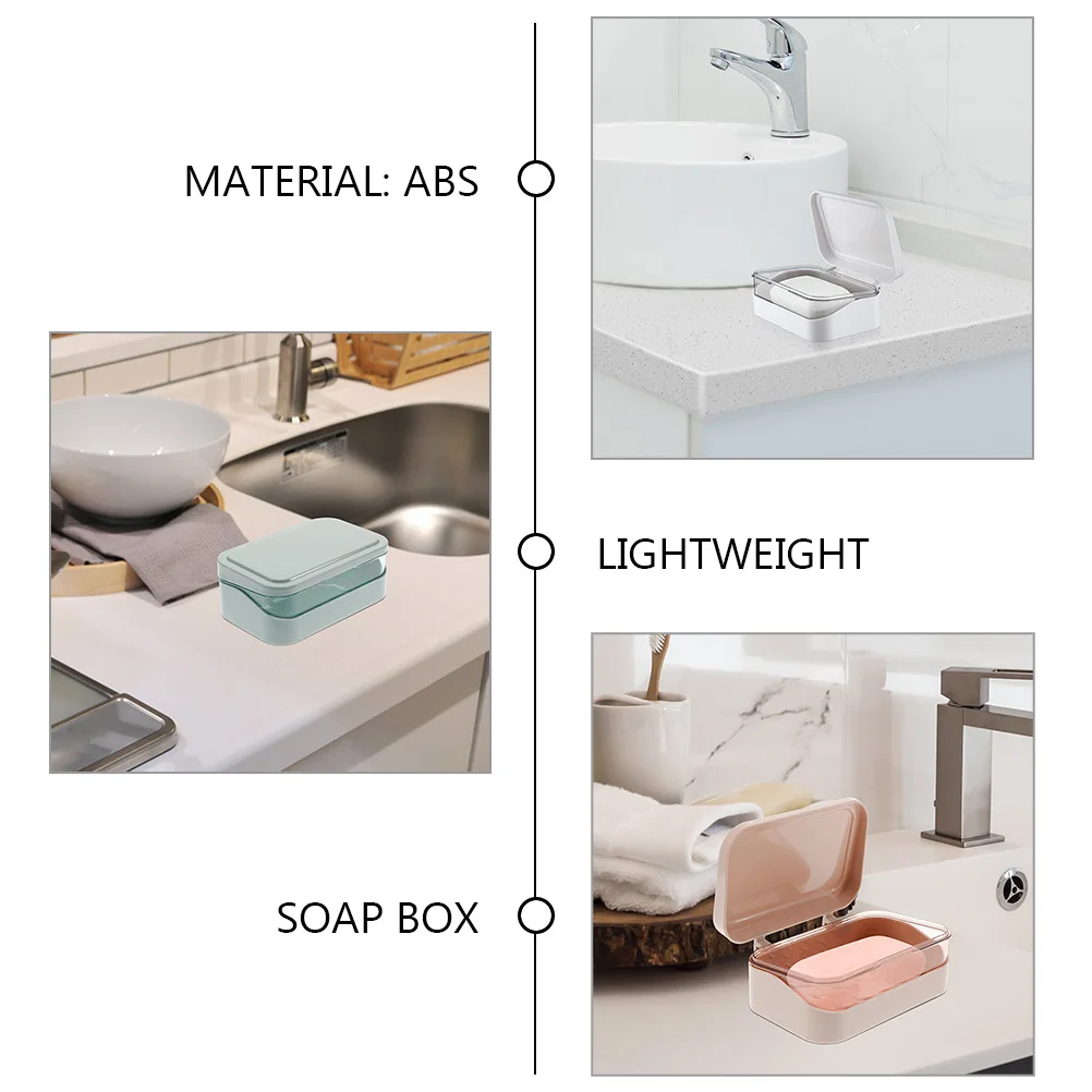 

3pcs Pcs Bathroom Travel Container Toilet Holder Kitchen Self Draining Travel Soap Case Holder Soap Box Box Container
