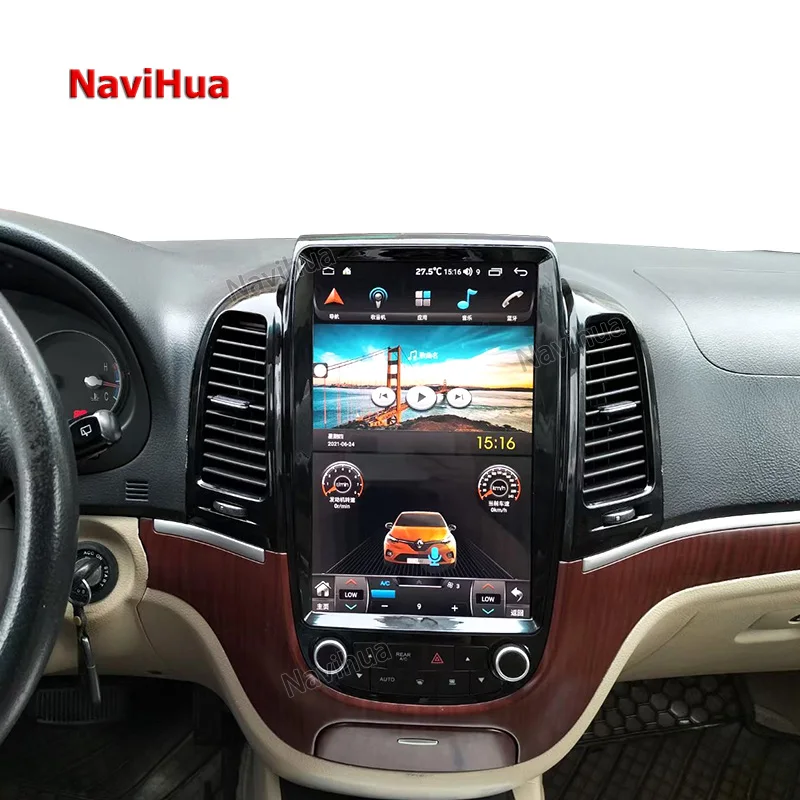 Navihua Car DVD Player Vertical Screen Multimedia System Radio Stereo Auto GPS Navigation Android For Hyundai Santa FE 2006-2012