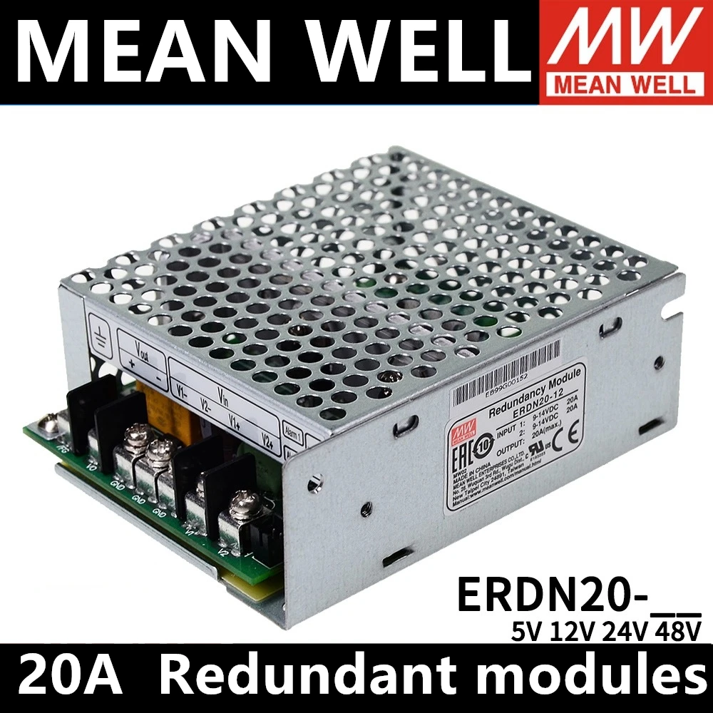 

MEAN WELL switching power supply ERDN20-5 ERDN20-12 ERDN20-24 ERDN20-48 Housing type redundancy module Enclosed Type 12V 24V 48V