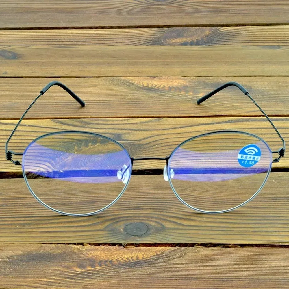 

Медицинские носовые упоры из сплава Clara Vida, противоскользящие дужки, круглые очки для чтения ручной работы с 12-слойным покрытием от +0,75 до +4