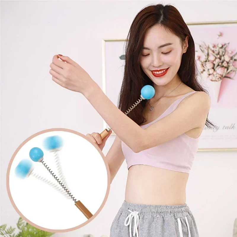 2023 Manual Massage Hammer Stick Ball Body Massager Spring Elastic Knock Shoulder Arm Leg Hip Waist Whole Massage Tool