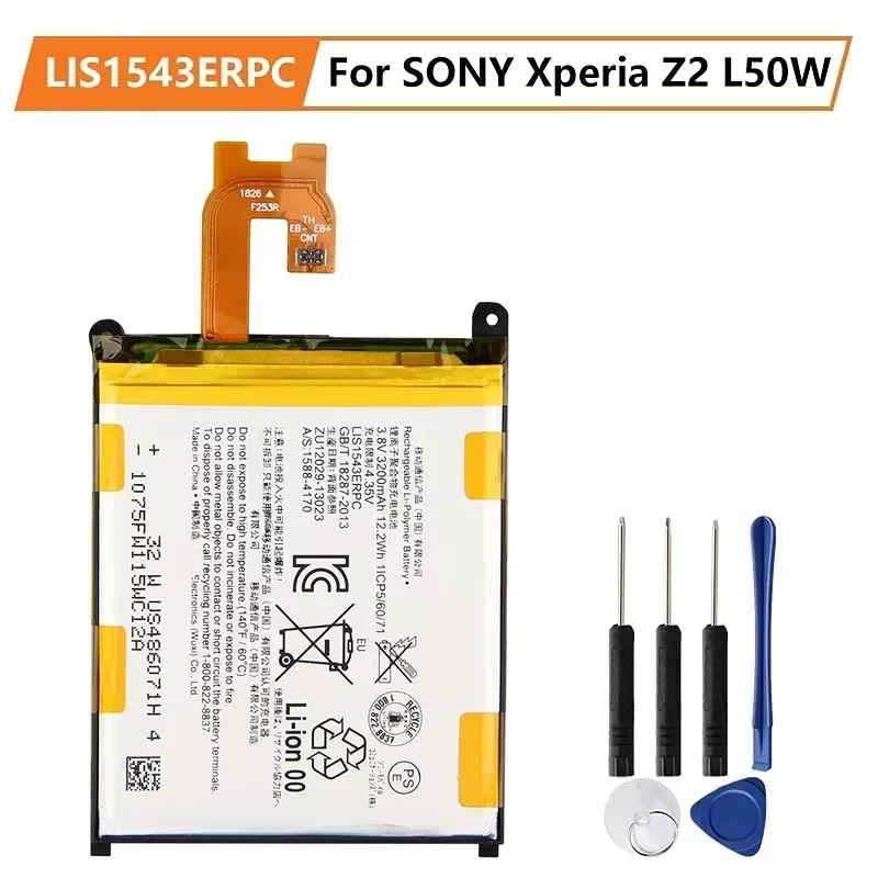 

Дата производства 2024, сменная батарея для SONY Xperia Z2 L50w Sirius SO-03 D6503 D6502 LIS1543ERPC, перезаряжаемая батарея для телефона