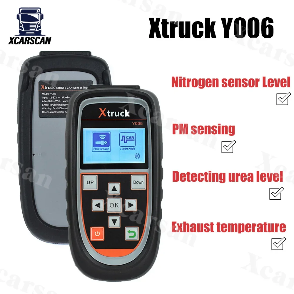 Truck Detector Xtruck Y006 Pump Nitrogen Oxide Sensor Test NOx PM Urea Level Exhaust Temperature Multifunctional 4 in 1