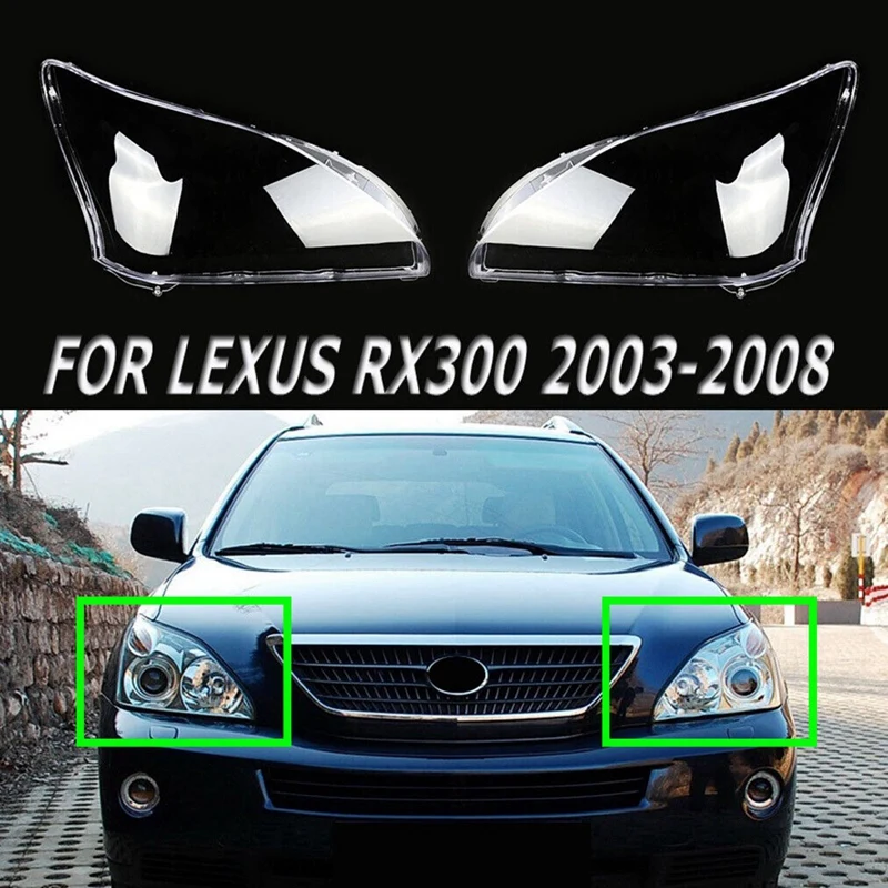 車のヘッドライトレンズカバー,ライトランプシェードシェル,Lexus RX RX300 2003-2008用パーツ