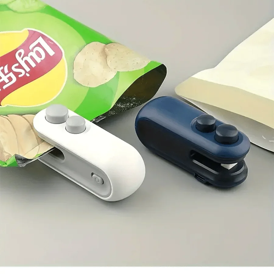 

2pcs/Set Food Bag Sealer | 1 Sealer + 1 USB Charging Cable, Built-In Lithium Battery, Low Power Consumption, Magnetic Pressure