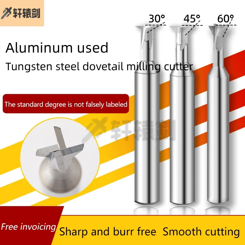 φ3-D4-50 4-D4-50 6-D6-50 8-D8-60 10-D10-60 4 Blades 30 45 60 Degrees Swallowtail Milling Turning Tools Aluminum Dovetail Knifes