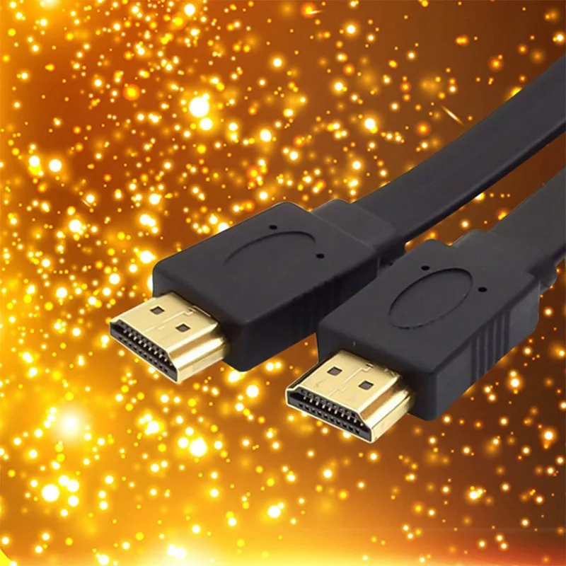 Cable de alta calidad Full HD corto compatible con HDMI, compatible con enchufe 3D macho a macho, Cable plano para Audio, Video, HDTV, TV, 30cm, 50cm