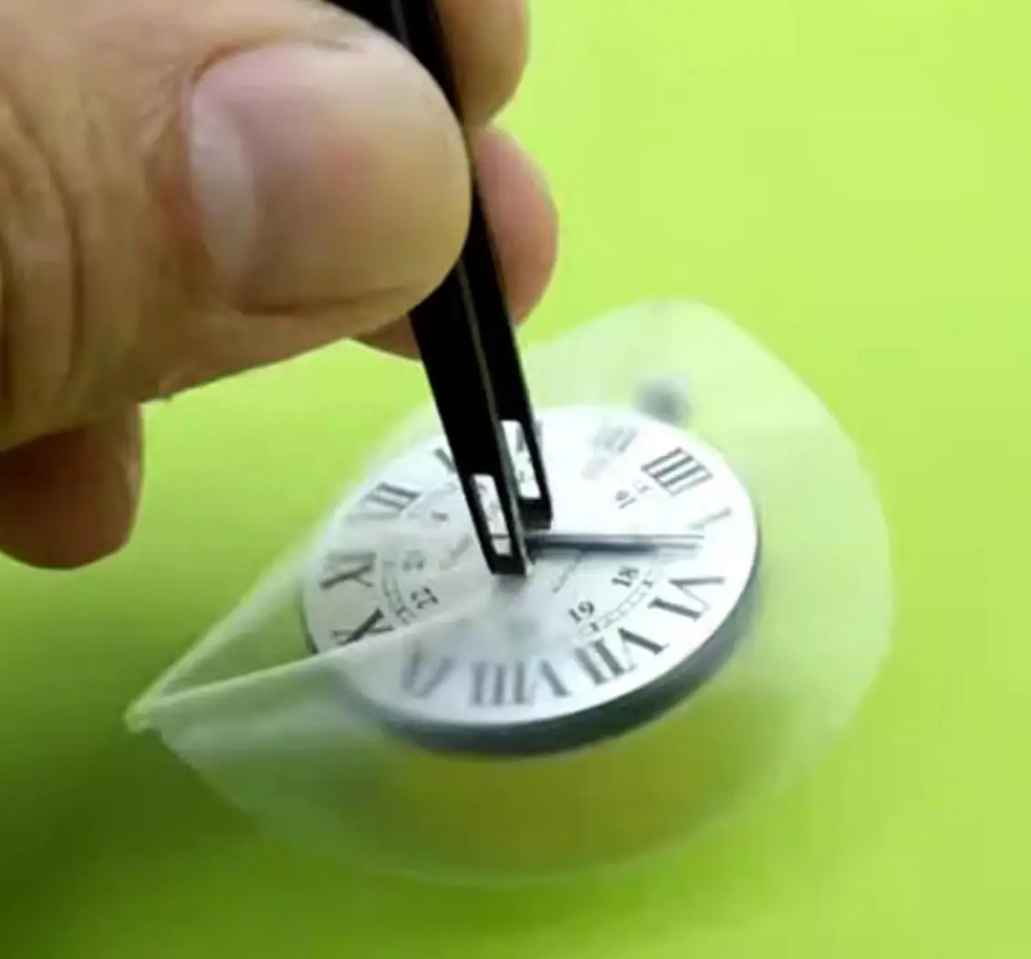 Juego de 50 Piezas de Película Protectora para Esfera de Reloj, Protege el Puntero del Reloj, Almohadilla de Eliminación, Reparación, Protección, Películas de PVC, Embalaje Individual